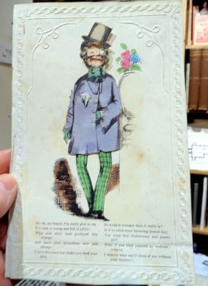 Anti-Valentine Tranformation Card. Hand-Coloured & embossed. c1850