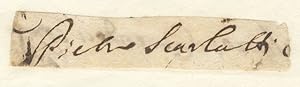 Autograph signature of the son of Alessandro Scarlatti
