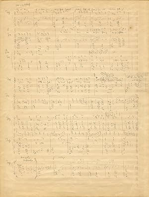 Autograph musical manuscript. Die Liebe der Danae, op. 83. 88 measures in condensed score. A draf...