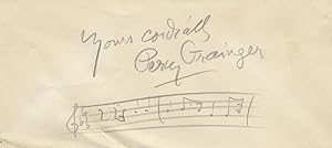 Autograph musical quotation from Country Gardens, signed in full