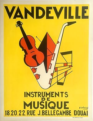 Original Vintage Poster - Vandeville, Instruments de Musique