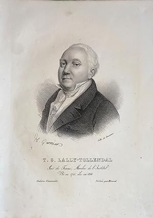 GRAVURE 19ème T. G. LALLY TOLLENDAL PAIR DE FRANCE MEMBRE INSTITUT