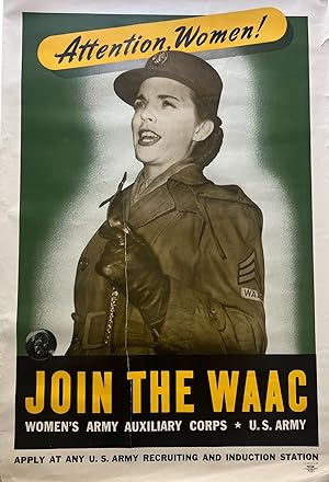 Original Vintage WAAC Recruitment Poster (Women's Army Auxiliary Corps)