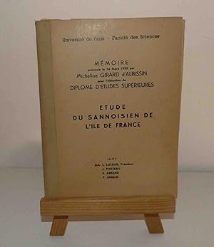 Étude du Sannoisien d'île de France. Mmoéire présenté le 18 mars 1955 pout l'obtention du diplôme...