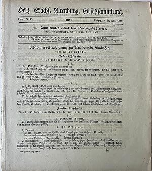 Printed publication legal 1849 | Publication Herz. Sachsen Altenburg Gesetzsammlung 11 mai 1849, ...