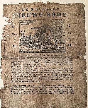 Pamphlet/Newspaper: De reizende Nieuwsbode (nieuws-bode), no 87 maandag 28 oktober 1844, Amsterda...