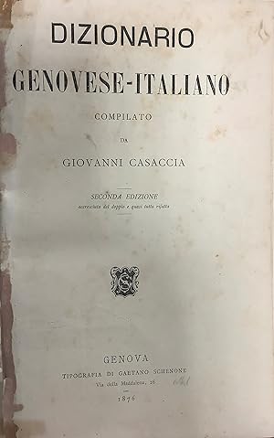 Dizionario Genovese-Italiano.