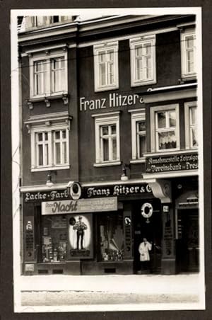 Foto Geschäft von Franz Hitzer, Lacke und Farben, Schaufenster