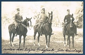 Beidseitig eigenhändig beschriebene Fotokarte mit Unterschrift "Franz Habsburg".