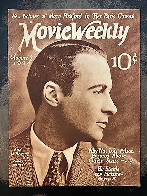 Movie Weekly Magazine: August 2, 1924 Rod La Rocque (Vol. IV, No. 26)