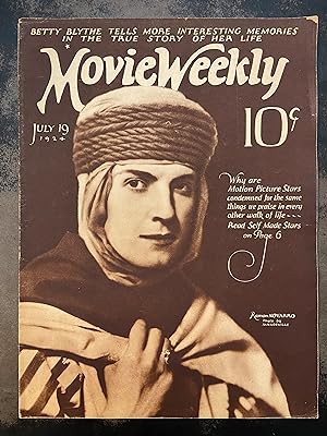 Movie Weekly Magazine: July 19, 1924 Ramon Navarro (Vol. IV, No. 24)
