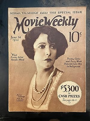 Movie Weekly Magazine: June 14, 1924 Norma Talmadge (Vol. IV, No. 19)