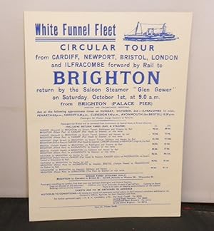 P & A Campbell's White Funnel Fleet - Publicity Sheet for Circular Tour to Brighton for Return By...