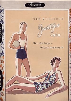 Der Modische Jantzen 1938. Wer ihn trägt - ist gut angezogen. Farbiger Werbeprospekt über Bademod...