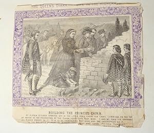 Queen Victoria. "Building the Prince's Cairn" Woodcut Engraving with John Brown & other Royal Fam...