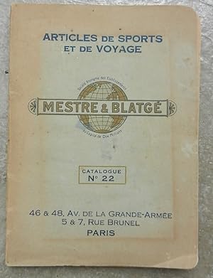 Articles de sports et de voyage. Catalogue N° 22.