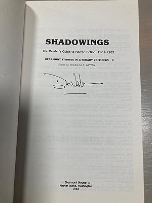 Shadowings: the Reader's Guide to Horror Fiction 1981-1982 Starmont Studies in Literary Criticism I
