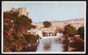 Bath Pulteney Bridge Avon 1930 Postcard