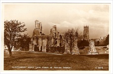 Glastonbury Abbey Real Photo Postcard
