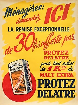 1920s French Advertising Poster - Protez Delatre (white packaging)