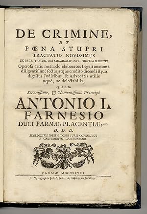De crimine et poena stupri tractatus novissimus ex recentiorum rei criminalis interpretum scriptis.