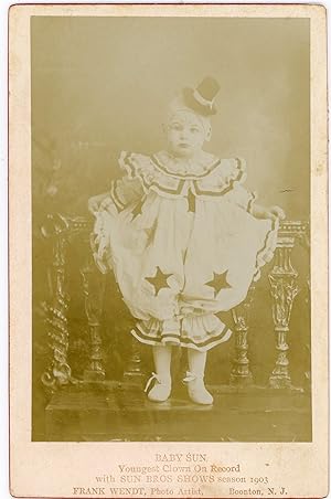BABY SUN CIRCUS CLOWN CABINET CARD PHOTO by FRANK WENDT