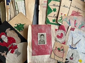 CHILD ART and SCHOOLWORK - LARGE COLLECTION c. 1950s