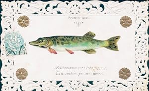 Ansichtskarte / Postkarte Glückwunsch 1. April, Hecht, Fisch