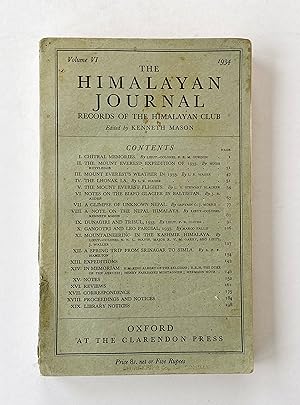 The Himalayan Journal, Records of the Himalayan Club, Volume VI, 1934