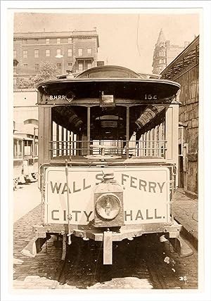 Original photograph showing Wall Street Ferry streetcar, Brooklyn Heights Railroad