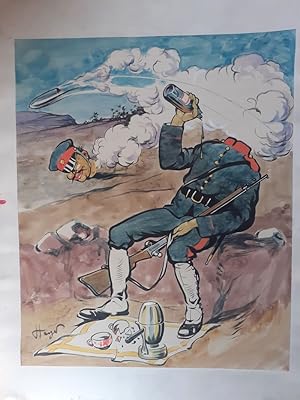 Dessin original représentant un soldat japonais.