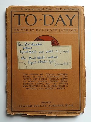 To-day. Edited by Holbrook Jackson, Vol.II, No.9. November 1917. Includes 'Mr John Drinkwater's C...