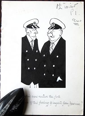 Pocket cartoon about the Royal Yacht Squadron's contender for the 1958 America's Cup