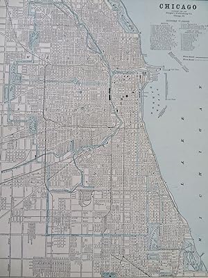 Chicago Illinois Jackson Park Chicago River Navy Pier 1892 detailed city plan