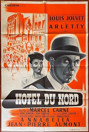Affiche cinéma HOTEL DU NORD Marcel Carné Louis Jouvet Paris Arletty 80x120cm