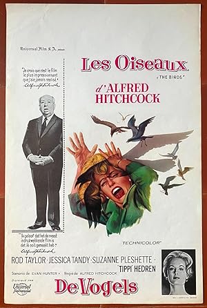 Affiche originale cinéma LES OISEAUX Birds ALFRED HITCHCOCK Rod Taylor TIPPI HEDREN
