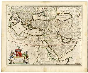 Antique Map-OTTOMAN EMPIRE-TURKISH EMPIRE-ARABIA-De Wit-ca 1691