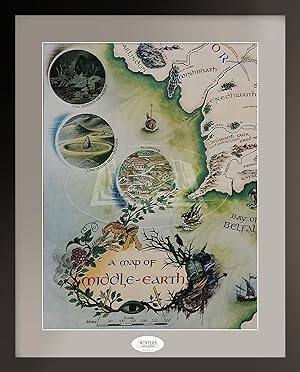 Pauline Baynes 1970 Map of Middle Earth for J.R.R. Tolkien's 'Lord of the Rings'