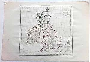 Iles britanniques par F. Delamarche 1818. Gravée par Barrière frères.