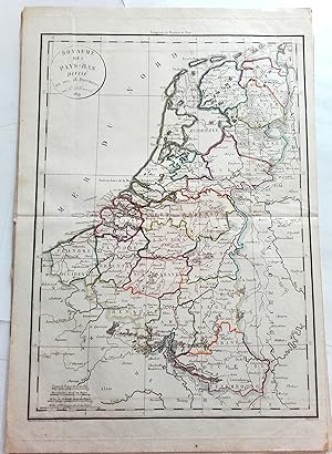 Royaume des Pays-Bas divisé en ses 18 provinces par F. Delamarche 1819. Gravée par Barrère frères.