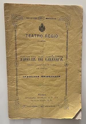 Le figlie di Chèope. Azione Coreografica in 7 Atti con Prologo da rappresentarsi al Teatro Regio ...