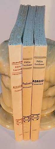 FÉLIX LECLERC 3 Livres 1944-45, ALLÉGRO, ANDANTE et ADAGIO