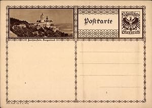 Ganzsache Ansichtskarte / Postkarte Forchtenstein Burgenland Österreich, Schloss