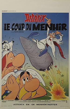"ASTÉRIX ET LE COUP DU MENHIR" Réalisé par Philippe GRIMOND en 1989 / Affiche originale belge / O...