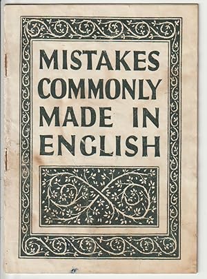 Mistakes Commonly Made in English