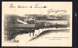 Carte postale Sainte-Colombe-sur-Seine, Vue générale des Forges