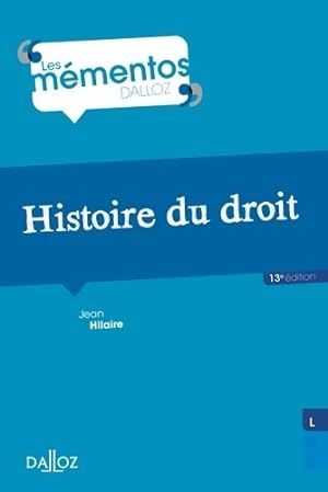 Histoire du droit : Introduction historique au droit et histoire des institutions publiques - Jea...
