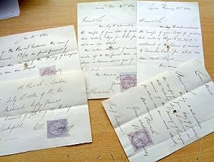 5 hand written invoices from the publisher to the Rev J. Eastwood author of History Of The Parish...