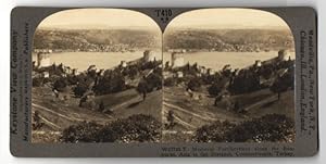 Stereo-Fotografie Keystone View Co., Meadville, Ansicht Constantinople, Medieval Fortifications a...