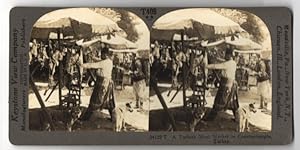 Stereo-Fotografie Keystone View Co., Meadville, Ansicht Constantinople, a Turkish Meat Market, Me...